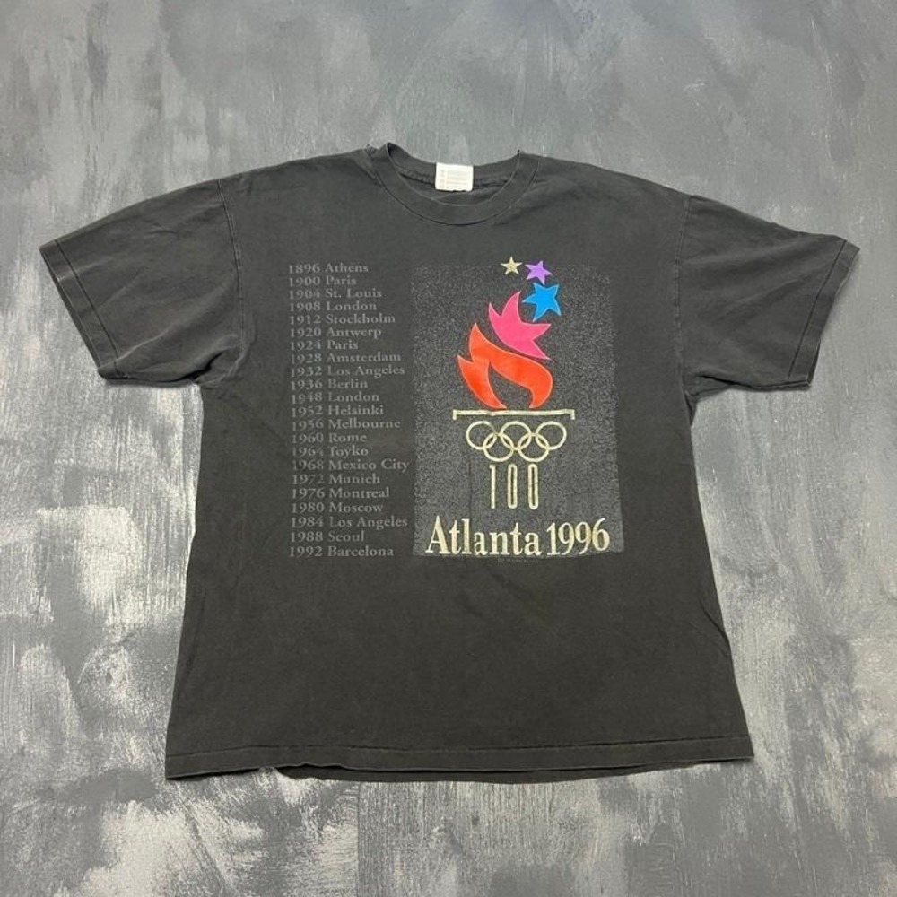 Vintage Atlanta Olympics Shirt Mens Large Black 1996 USA